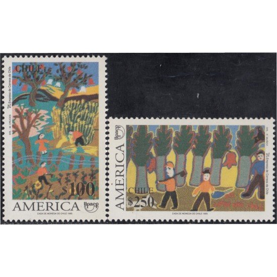 Chile 1273/74 1995 América Upaep protección del medio ambiente MNH