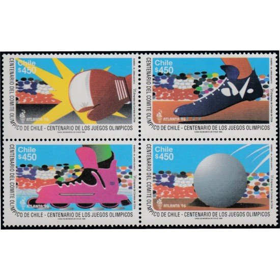 Chile 1372/75 1996 Centenario de los juegos olímpicos MNH Chile 1372/75 1996 Centenario de los juegos olímpicos MNH