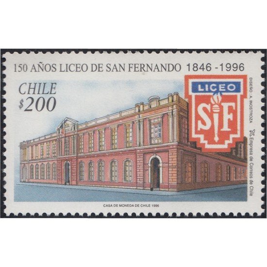 Chile 1376 1996 150º Aniversario del liceo de San Fernando MNH Chile 1376 1996 150º Aniversario del liceo de San Fernando MNH