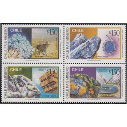 Chile 1381/84 1996 Chile país minero Minerales MNH Chile 1381/84 1996 Chile país minero Minerales MNH