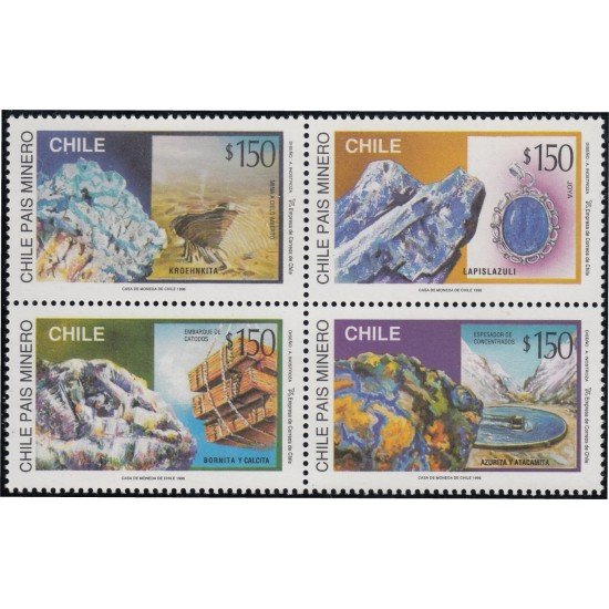 Chile 1381/84 1996 Chile país minero Minerales MNH Chile 1381/84 1996 Chile país minero Minerales MNH