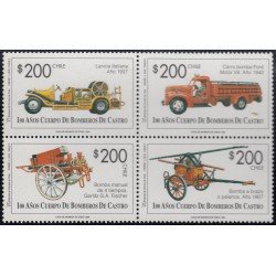 Chile 1390/93 1996 100 Años del cuerpo de bomberos de Castro MNH Chile 1390/93 1996 100 Años del cuerpo de bomberos de Castro MNH