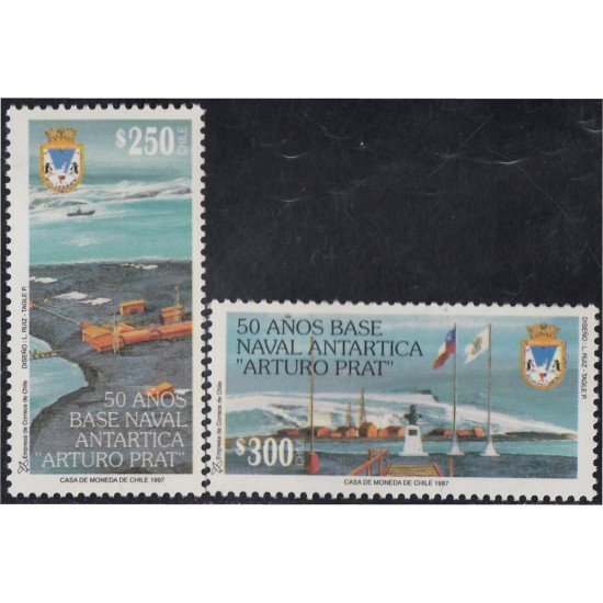 Chile 1412/13 1997 50 Años de la base naval antártica Arturo Prat MNH Chile 1412/13 1997 50 Años de la base naval antártica Arturo Prat MNH