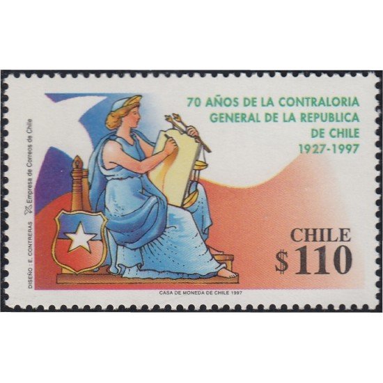 Chile 1414 1997 70 Años de la contraloría general de la República MNH Chile 1414 1997 70 Años de la contraloría general de la República MNH