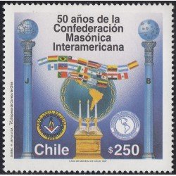 Chile 1416 1997 50 Años de la Confederación Masónica Interamericana MNH Chile 1416 1997 50 Años de la Confederación Masónica Interamericana MNH