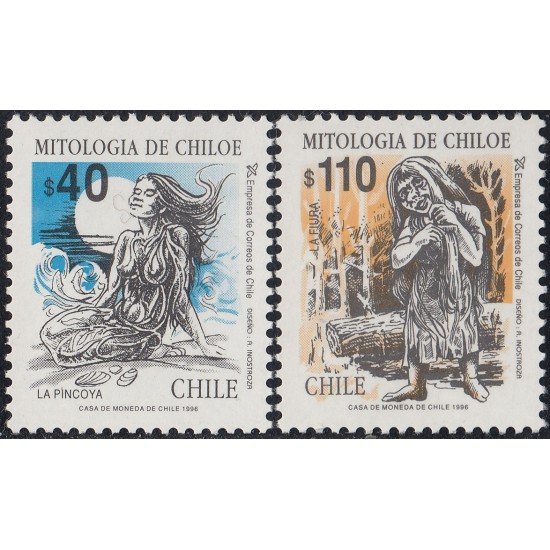Chile 1417/18 1997 Mitología de Chiloe La Pincoya La Fiura MNH Chile 1417/18 1997 Mitología de Chiloe La Pincoya La Fiura MNH