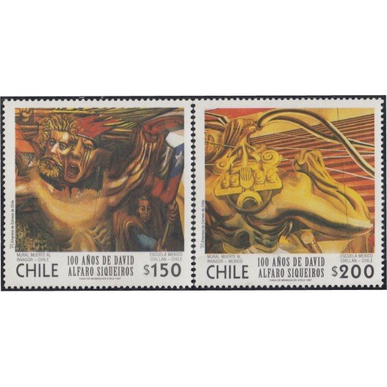 Chile 1422/23 1997 100 Años de David Alfaro Siqueiros MNH Chile 1422/23 1997 100 Años de David Alfaro Siqueiros MNH