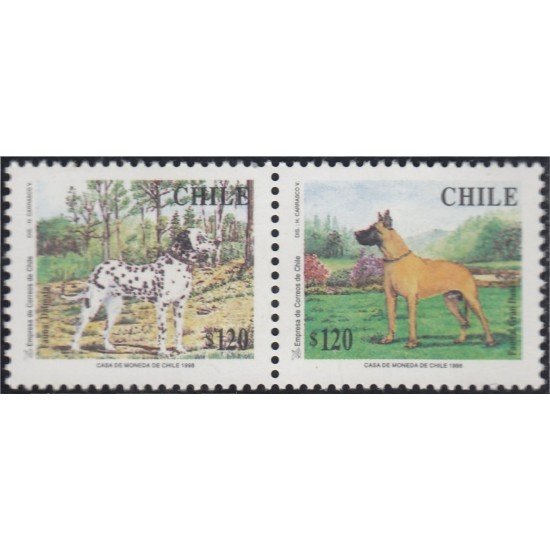 Chile 1439/40 1998 Perros Dogs MNH Chile 1439/40 1998 Perros Dogs MNH