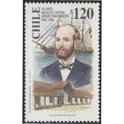 Chile 1443 1998 150 Años natalicio Capitán Arturo Prat Chacón MNH Chile 1443 1998 150 Años natalicio Capitán Arturo Prat Chacón MNH