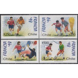 Chile 1451/54 1998 Francia 98 Campeonato mundial de fútbol MNH Chile 1451/54 1998 Francia 98 Campeonato mundial de fútbol MNH