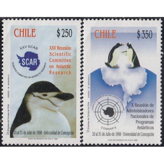 Chile 1455/56 1998 Antártica Chilena Pingüinos MNH Chile 1455/56 1998 Antártica Chilena Pingüinos MNH