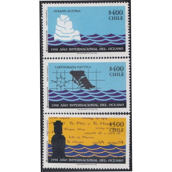 Chile 1458/60 1998  Año Internacional del océano MNH