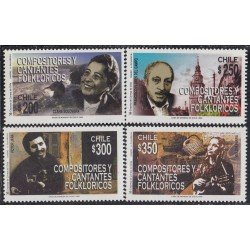 Chile 1461/64 1998 Compositores y cantantes folklóricos MNH Chile 1461/64 1998 Compositores y cantantes folklóricos MNH