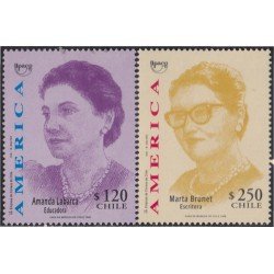 Chile 1470/71 1998 Amanda Labarca Marta Brunet MNH Chile 1470/71 1998 Amanda Labarca Marta Brunet MNH