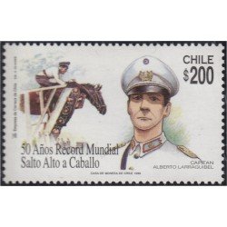 Chile 1479 1999 50 Años Récord Mundial Salto Alto a Caballo MNH Chile 1479 1999 50 Años Récord Mundial Salto Alto a Caballo MNH