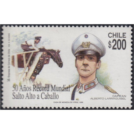 Chile 1479 1999 50 Años Récord Mundial Salto Alto a Caballo MNH