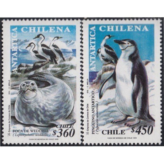 Chile 1488/89 1999 Antártica Chilena Pingüinos MNH Chile 1488/89 1999 Antártica Chilena Pingüinos MNH