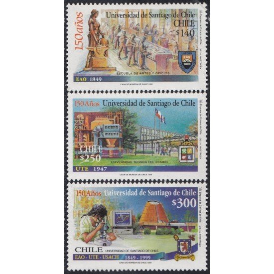 Chile 1491/93 1999 150 Años de la Universidad de Santiago de Chile MNH