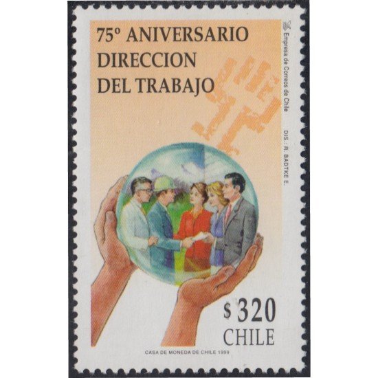 Chile 1501 1999 75º Aniversario de dirección del trabajo MNH