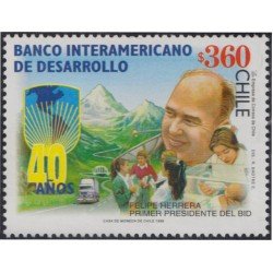 Chile 1503 1999 Felipe Herrera Primer presidente del BID MNH Chile 1503 1999 Felipe Herrera Primer presidente del BID MNH