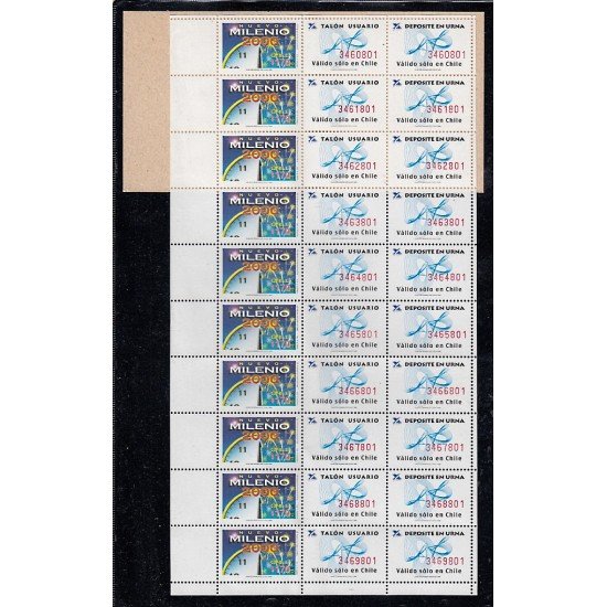 Chile C1506 1999 Nuevo milenio carnet MNH ( 10 ) Chile C1506 1999 Nuevo milenio carnet MNH ( 10 )