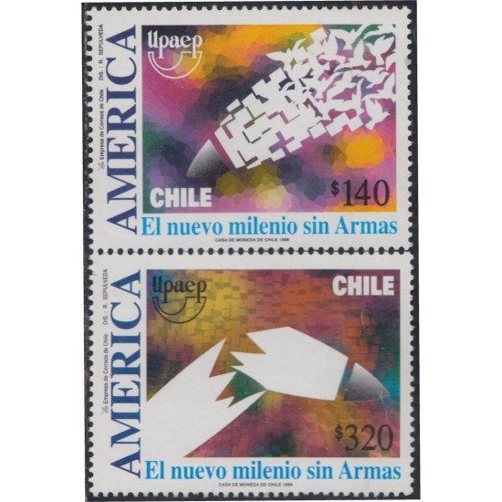 Chile 1513/14 1999 América Upaep Nuevo milenio sin armas MNH Chile 1513/14 1999 América Upaep Nuevo milenio sin armas MNH