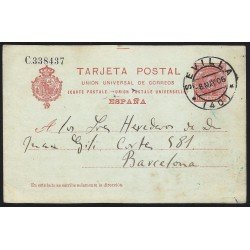 España Spain Entero Postal 47 Matasello 1906 Sevilla