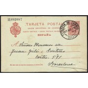 España Spain Entero Postal 47 Matasello 1909 Irún