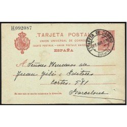 España Spain Entero Postal 47 Matasello 1909 Irún