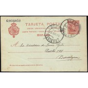 España Spain Entero Postal 47 Matasello 1909 Gijón