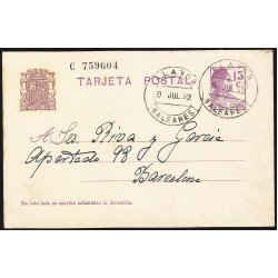 España Spain Entero Postal 69 Matrona 1932 Alayor España Spain Entero Postal 69 Matrona 1932 Alayor