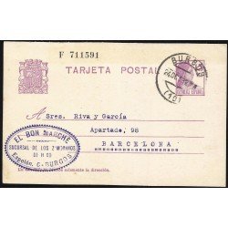 España Spain Entero Postal 69 Matrona 1932 Burgos España Spain Entero Postal 69 Matrona 1932 Burgos