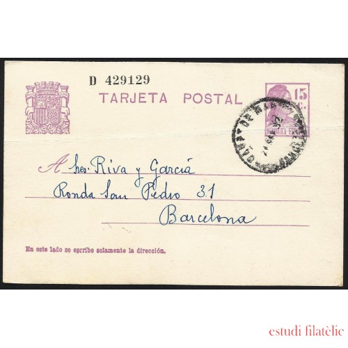 España Spain Entero Postal 63 Matrona 1932 Canet de Mar