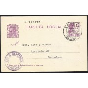 España Spain Entero Postal 69 Matrona 1934 Gandía