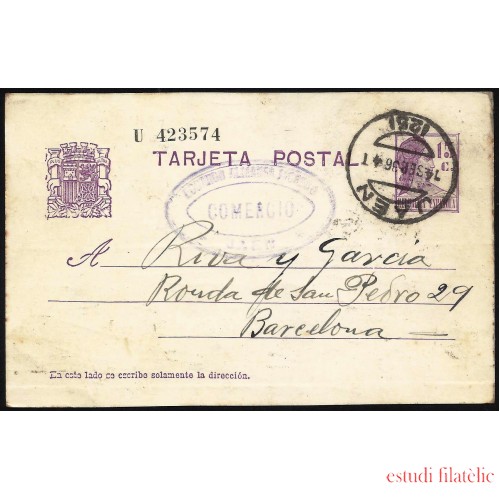 España Spain Entero Postal 69 Matrona 1936 Jaén