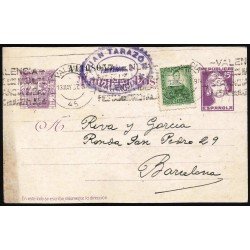 España Spain Entero Postal 75 Matrona  Matasello 1937 Valencia