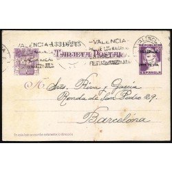 España Spain Entero Postal 76 Matrona  Matasello 1937 Valencia
