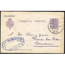 España Spain Entero Postal 50 Alfonso XIII 1921 Lérida