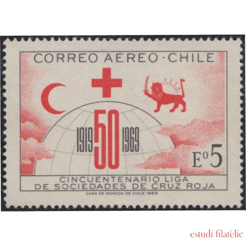 Chile A- 256 1968 50 Años de la liga de sociedades de la Cruz Roja  MNH