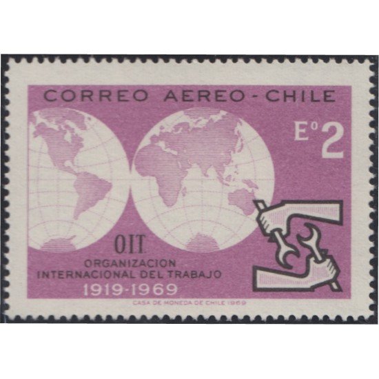 Chile A- 262 1969 OIT Organización Internacional del Trabajo MNH Chile A- 262 1969 OIT Organización Internacional del Trabajo MNH