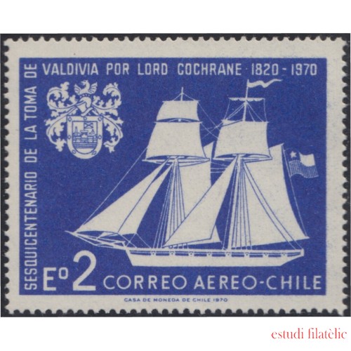 Chile A- 264 1970 150 Años de la toma de Valdivia por Lord Cochrane Velero Boat MNH