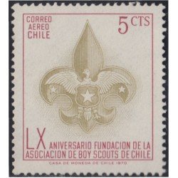 Chile A- 275 1971 LX Aniversario fundación de la asociación de Boy Scouts MNH Chile A- 275 1971 LX Aniversario fundación de la asociación de Boy Scouts MNH