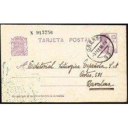 España Spain Entero Postal 69 Matrona 1936 Orense