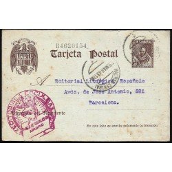 España Spain Entero Postal 83 Cervantes 1943 Matasello Madrid