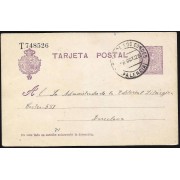 España Spain Entero Postal 50 Alfonso XIII 1925 Santiago