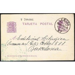 España Spain Entero Postal 69 Matrona 1934 Lérida