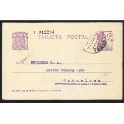España Spain Entero Postal 69 Matrona 1933 Tárrega España Spain Entero Postal 69 Matrona 1933 Tárrega
