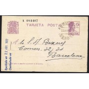 España Spain Entero Postal 69 Matrona 1932 Arbucias