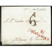 España Prefilatelia Carta de Santander a Medina de Pomar 1830