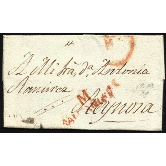 España Prefilatelia Carta de Santander a Reynosa 1829 España Prefilatelia Carta de Santander a Reynosa 1829